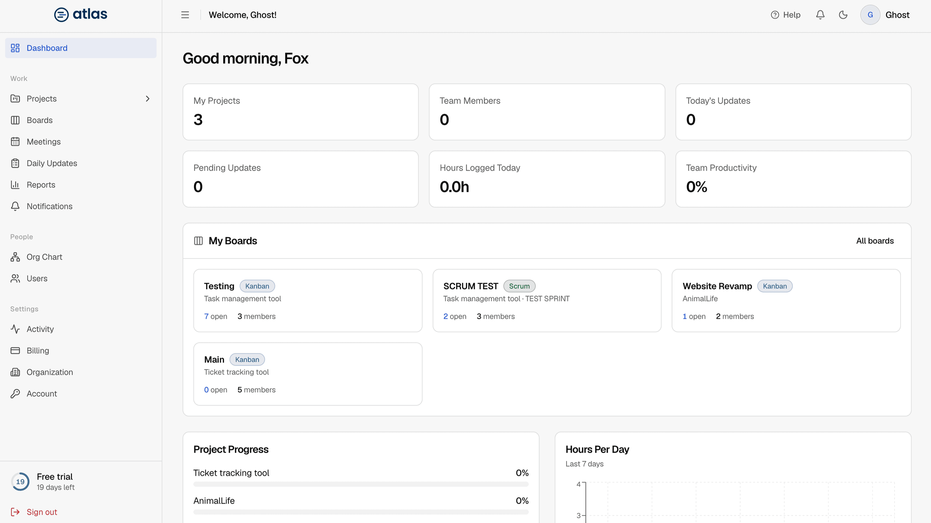 The Admin dashboard's summary cards and Needs Attention list.